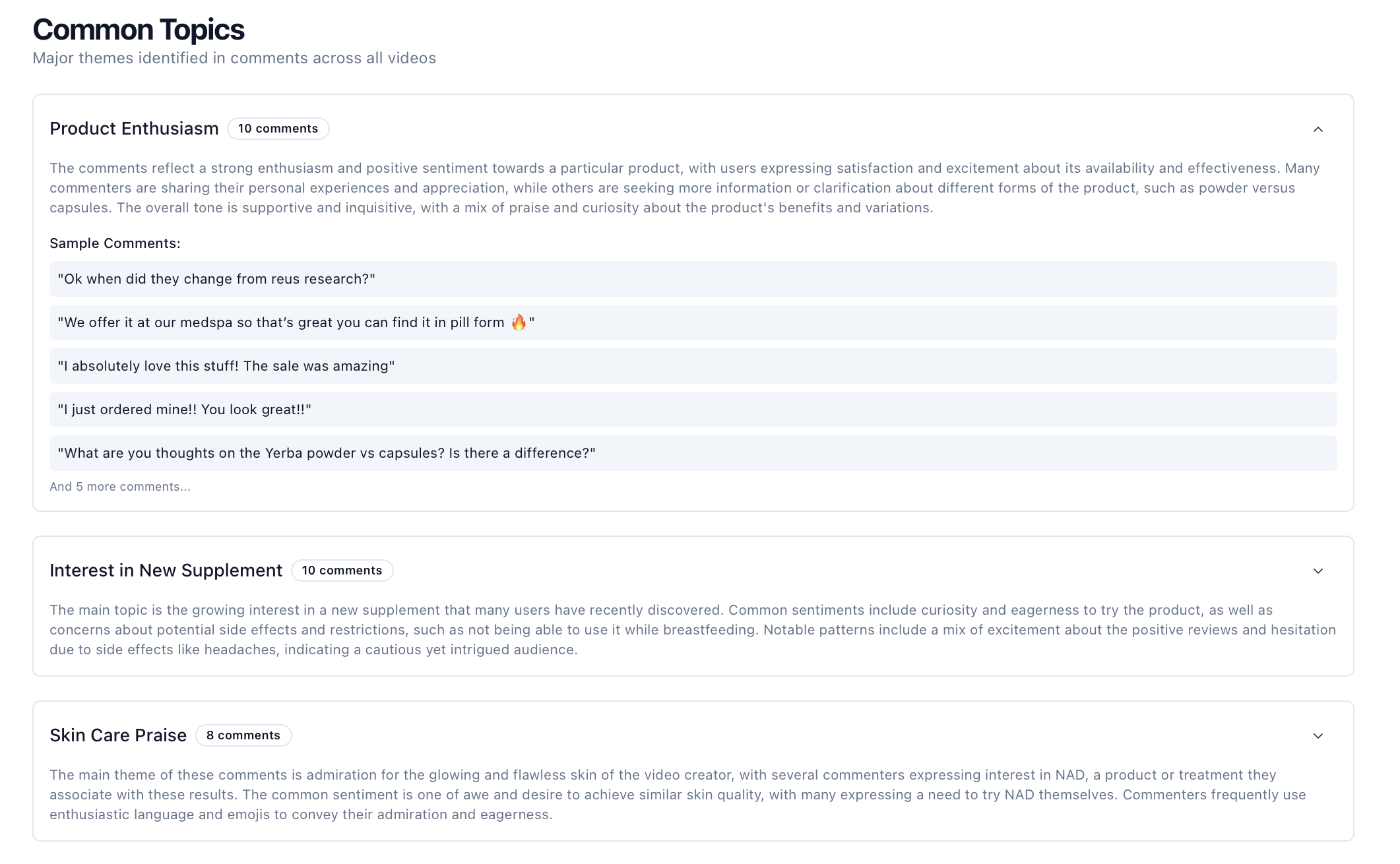 Deep Topic Analysis Interface